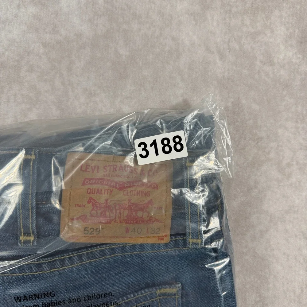 Vintag Levi's 529 Low Rise Straight Leg Jeans 40 x 32‎ Blue Denim
